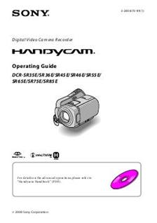 Sony DCR SR 36 E manual. Camera Instructions.